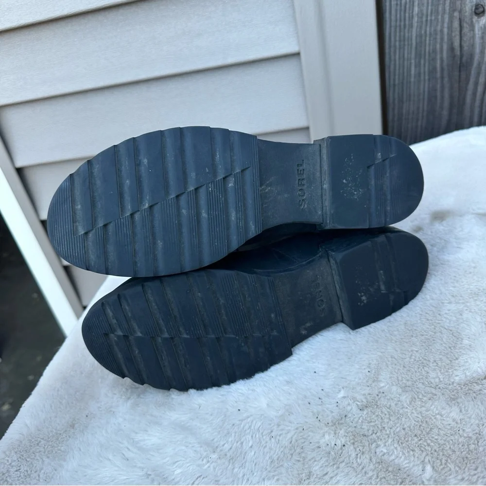 Sorel Emelie II Ankle Black Leather Boots Size 9.5